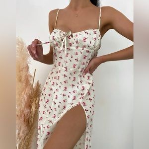 Pink and Pale Yellow Floral Sundress, Night Dress